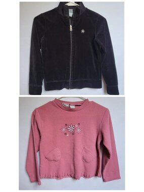 Girl's Size 7/8 Black Circo Jacket and Pink J.P.I. Company Sweater
